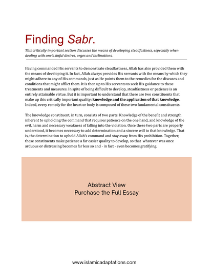 Finding Sabr