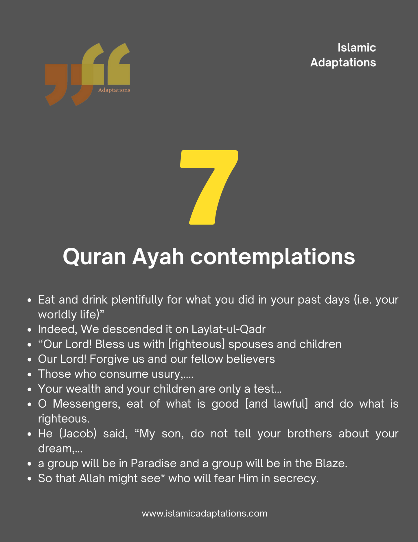 Quran Ayah contemplations 7