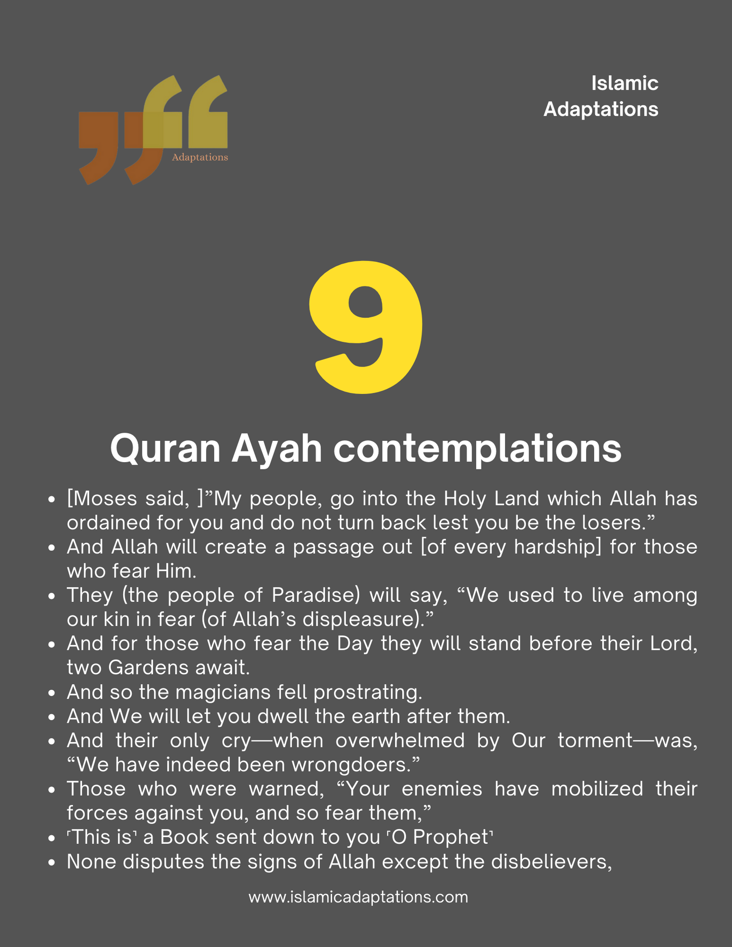 Quran Ayah contemplations 9