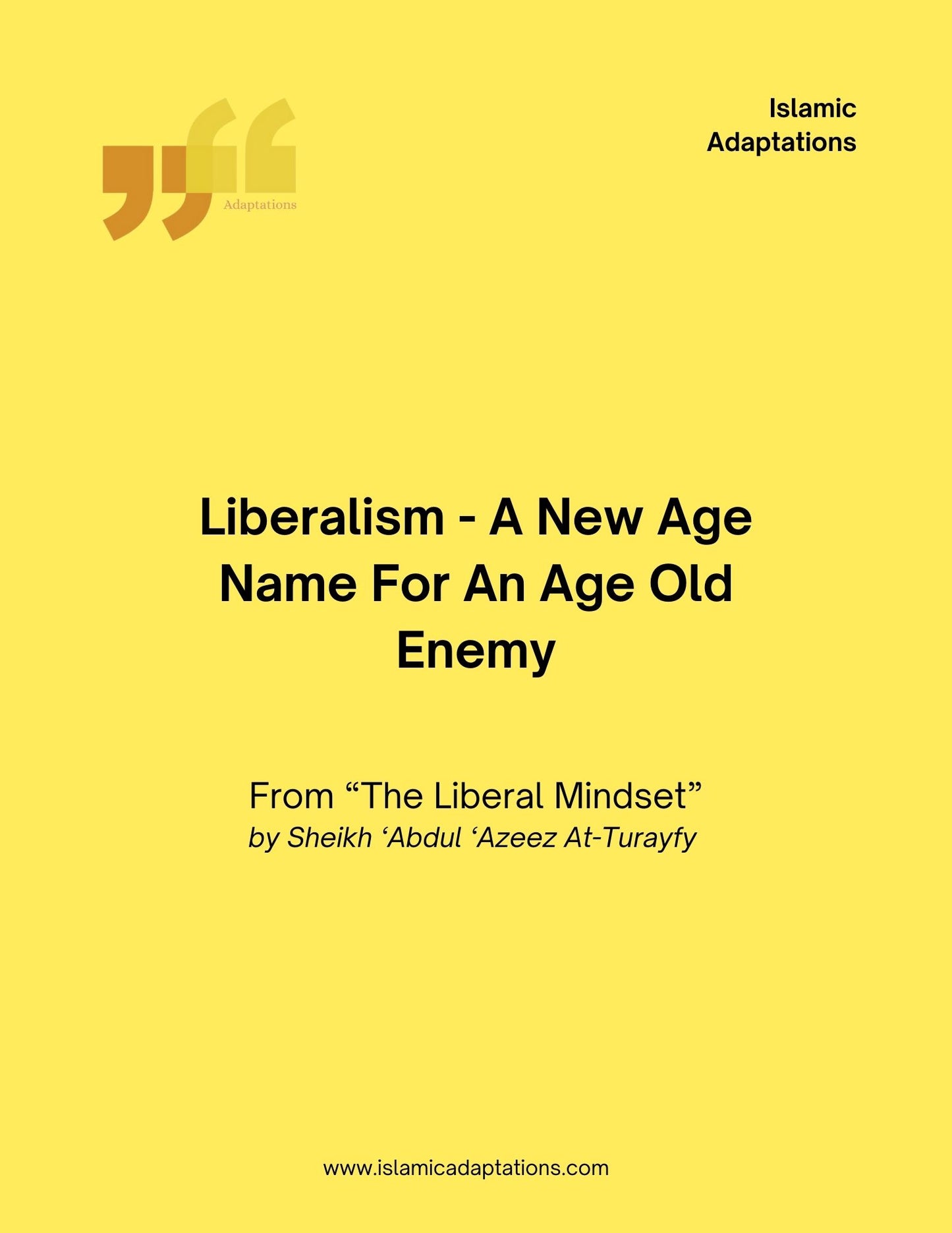 Liberalism - A New Age Name For An Age Old Enemy