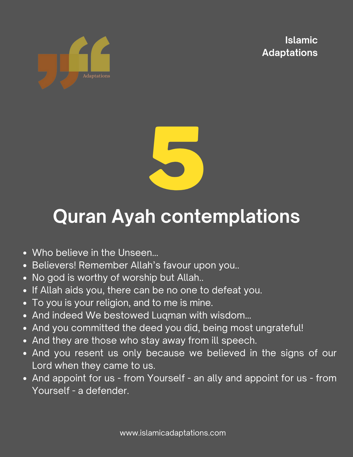 Quran Ayah contemplations 5