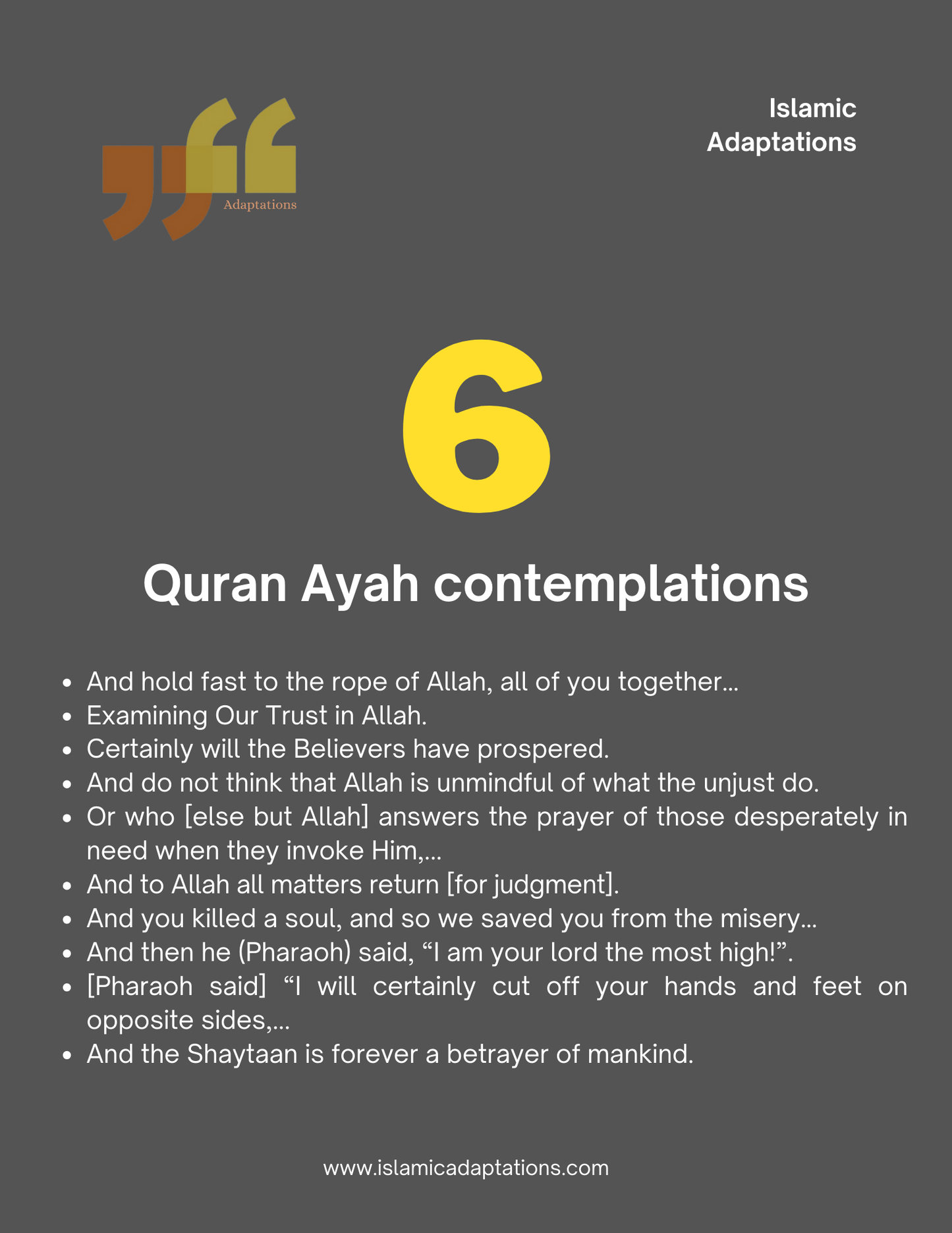 Quran Ayah contemplations 6